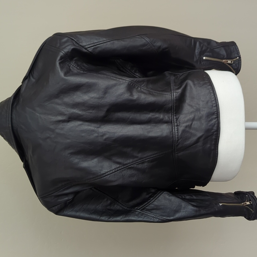 Tannery West Black Leather Motorcycle Jacket, S - Picture 3 of 5